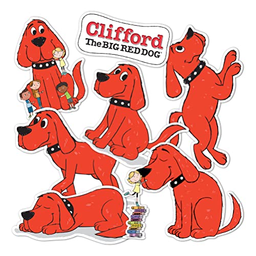 Desert Cactus Clifford The Big Red Dog Sticker Sheet Vinyl Decal Crew Laptop Water Bottle Car Scrapbook Sheet (Type 2) (Version 1)
