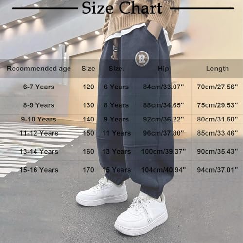 Sweatpants for Teen Boys Baggy Casual High Waisted Corduroy Jogger Pants Fall Warm Y2K Preppy Drawstring Trousers3