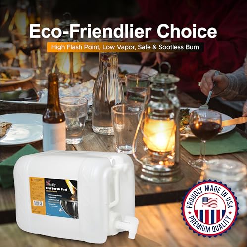Image of Firefly Fuel Tiki Torch Fuel, 5 Gallons Outdoor Lamp Oil, Citronella Formula, Clean Burning, Low Smoke, Long-Lasting Fuel for Tiki Torches and Lanterns