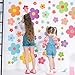COMNICO 63pcs Cute Flowers Wall Sticker PVC Colorful Y2k Floral Wall Decor Vinyl Peel and Stick Flowers Stickers for Teen Girls Boy Kids Nursery Bedroom Kindergarten(9 Sheets, Bright Colors)