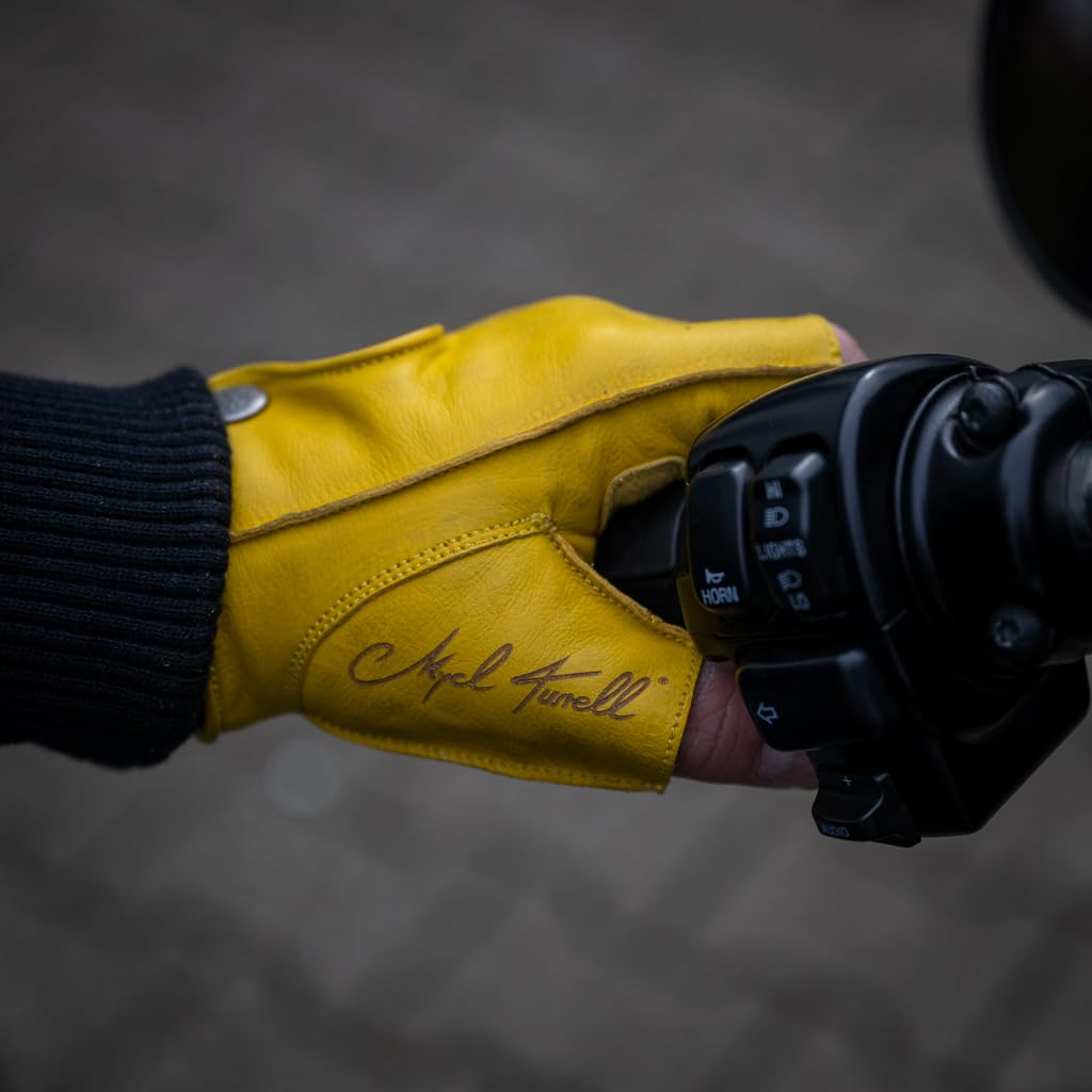 Easy Rider Mitaines de moto en cuir véritable pour homme - Gants de moto pour homme - Gants de moto en cuir sans doigts (différentes couleurs)