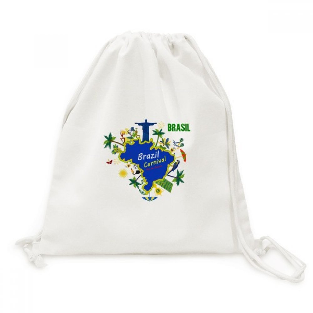 Sac à dos cordon imprimé Carnaval du Brésil en toile durable et résistante - 5