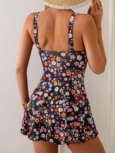 Image of Eomenie One Piece Swimdress Swimsuits for Women Tummy Control Swim Dresses Skirt Bathing Suit