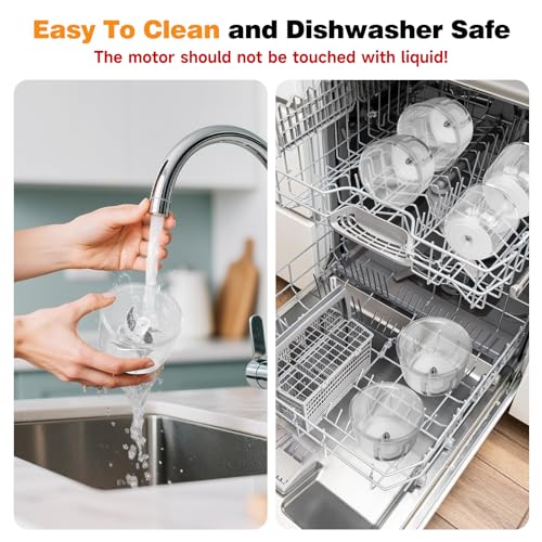 TTFTTF Electric Garlic Chopper, 350ML Glass Bowl Mini Food Processor, Portable Veggie Chopper Onion Garlic Grinder, Wireless Blender for Ginger, Chili, Fruit, Meat, etc #5