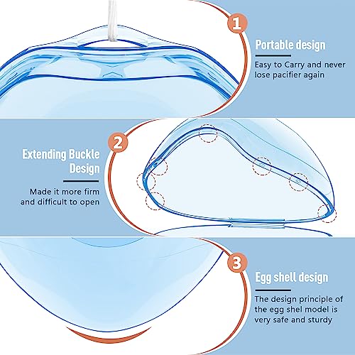 Image of Pacifier Case,4 Pack BPA Free Pacifier Holder Case,Transparent Container Box for Baby Binky(Not Included),Essential Pacifier Accessories,Alway Keep Paci Clean,Easy to Clean(Blue)