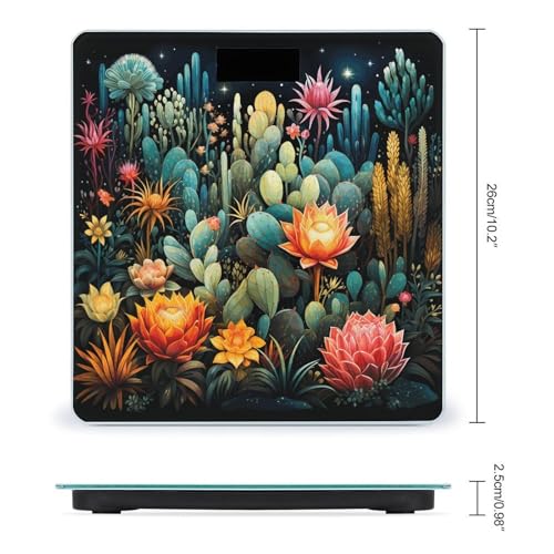 Báscula Digital de Baño con Diseño de Cactus Colorido 26x26 cm miniatura 2