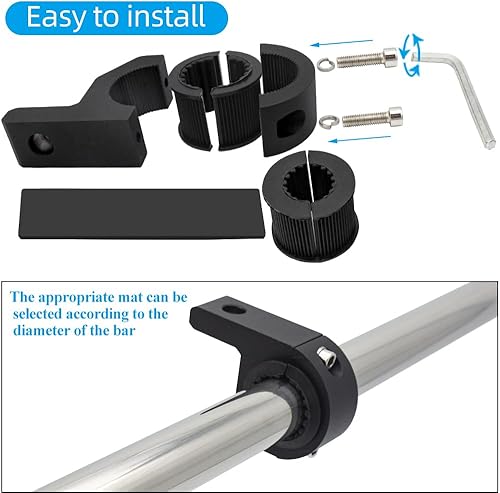 Miniatura 5 de Kit de soporte de montaje de aluminio para motocicleta, abrazadera de tubo, 4 piezas, 0.75 pulgadas, 1 pulgada, 1.25 pulgadas, portaequipajes de