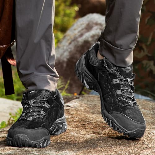 Men's Waterproof Soft Sole Outdoors Hiking Shoes Lightweight Comfortable Non-Slip Tennis Training Sneakers for Trailing Trekking Camping Walking2