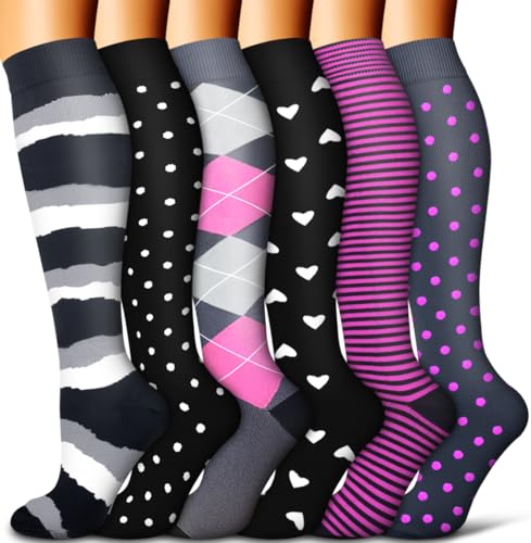COOLOVER Copper Compression Socks for Women and Men(6 Pairs)-Best...