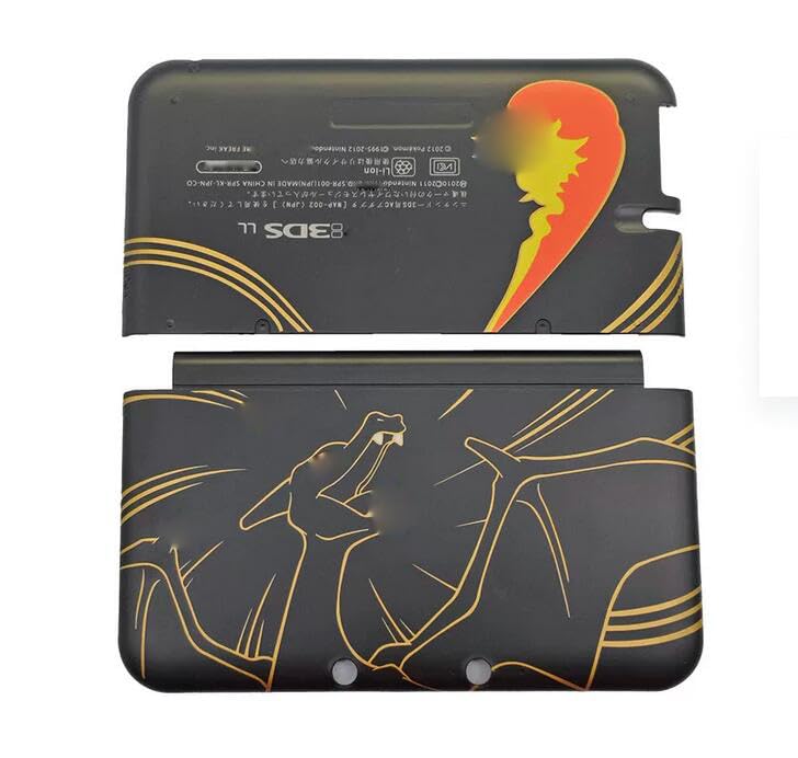 Image of Top & Bottom Faceplate Cover Plate Case Housing Shell for 3DS XL /LL Console Front Back Cover (Limited Black)