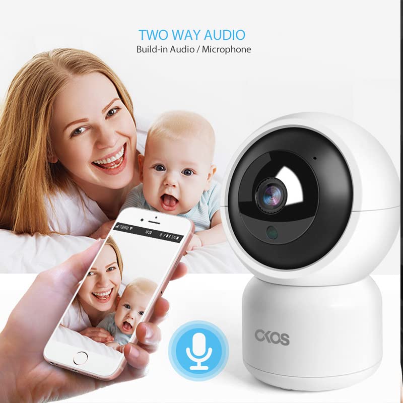 Image of OKOS 1080p Dome 360 WiFi Security Camera Surveillance System with Motion Detection, Smart AI Alerts, Night Vision, Two-Way Audio | Cloud /Local Storage Available | Compatible with Alexa and Google