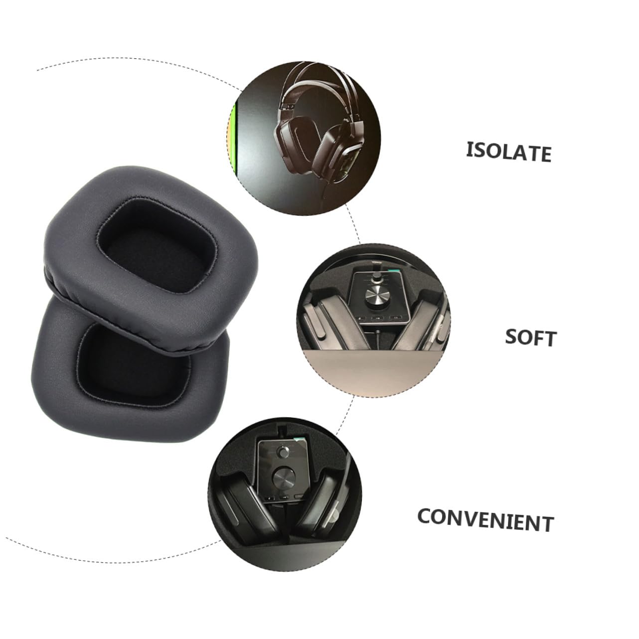VILLCASE 3 Series Estuche De Esponja para Auriculares Cubiertas para Auriculares Almohadillas para Auriculares Almohadillas De Repuesto para Auriculares Almohadillas De 2 Piezas x 3