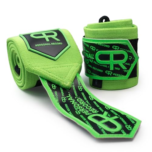 PR Personal Record Weightlifting Wrist Wrap and Elbow Wrap Bundle, Neon image 5