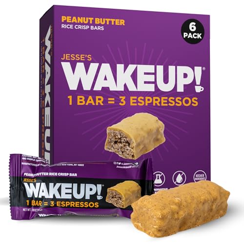 Image of WAKE UP! Caffeinated Peanut Butter Bars, 3 Espressos, Gluten Free, 6 Pack