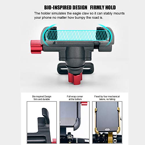 Suporte para telefone, Romacci Suporte para telefone móvel de bicicleta em liga de alumínio para GPS