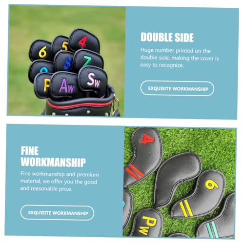 Housses de clubs de golf Cabilock : lot de 9 protections de putter et fers légères - 4