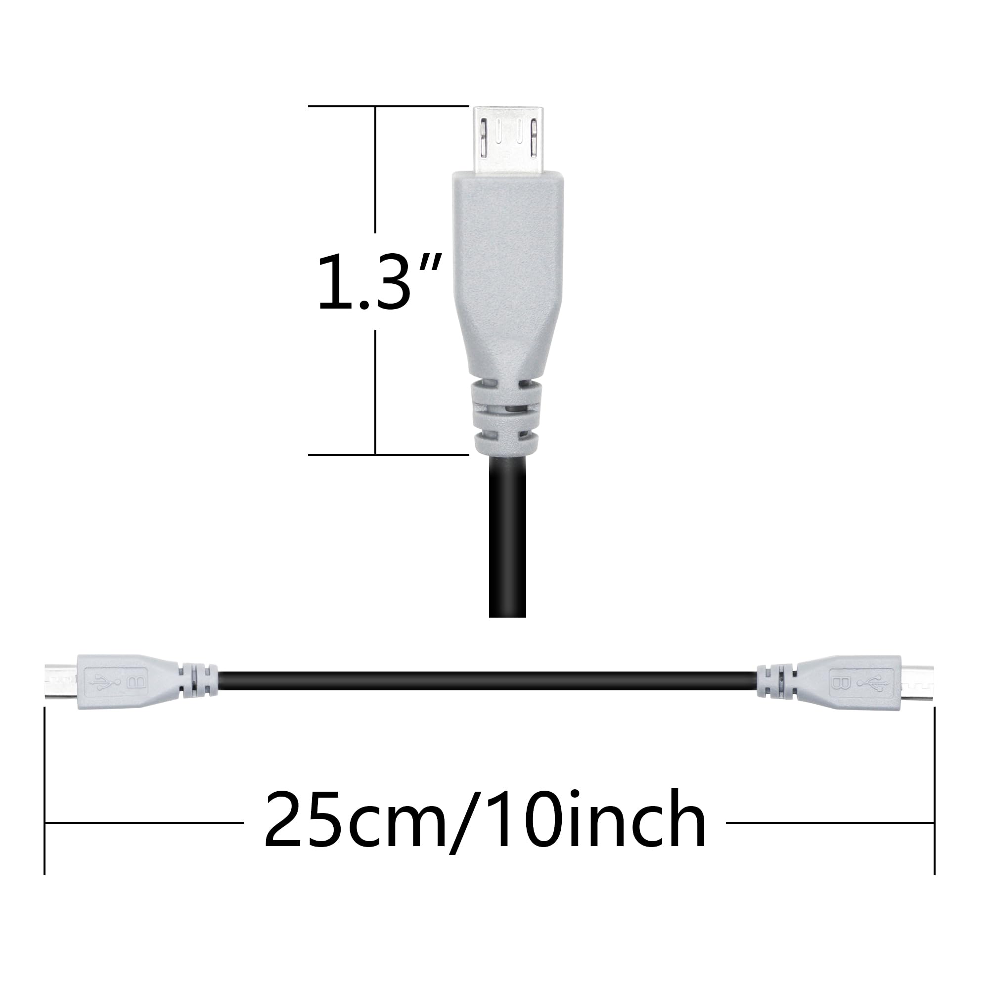 Kabel do ładowania i transmisji danych micro USB męski na micro USB z funkcją OTG, kompatybilny z telefonem komórkowym, tabletem, odtwarzaczem MP3, gamepadem, słuchawkami