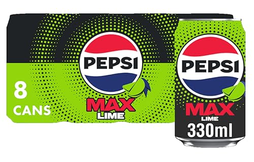 Pepsi Max Lime No Sugar Soft Drinks 8 x 330ml