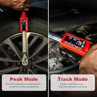 Hairich Chiave dinamometrica digitale 1/2 pollici, 11-220 N.m, precisione ±2%, con indicatore LED, segnale acustico e funzione di memorizzazione, kit coppia elettronica per auto, moto e camion