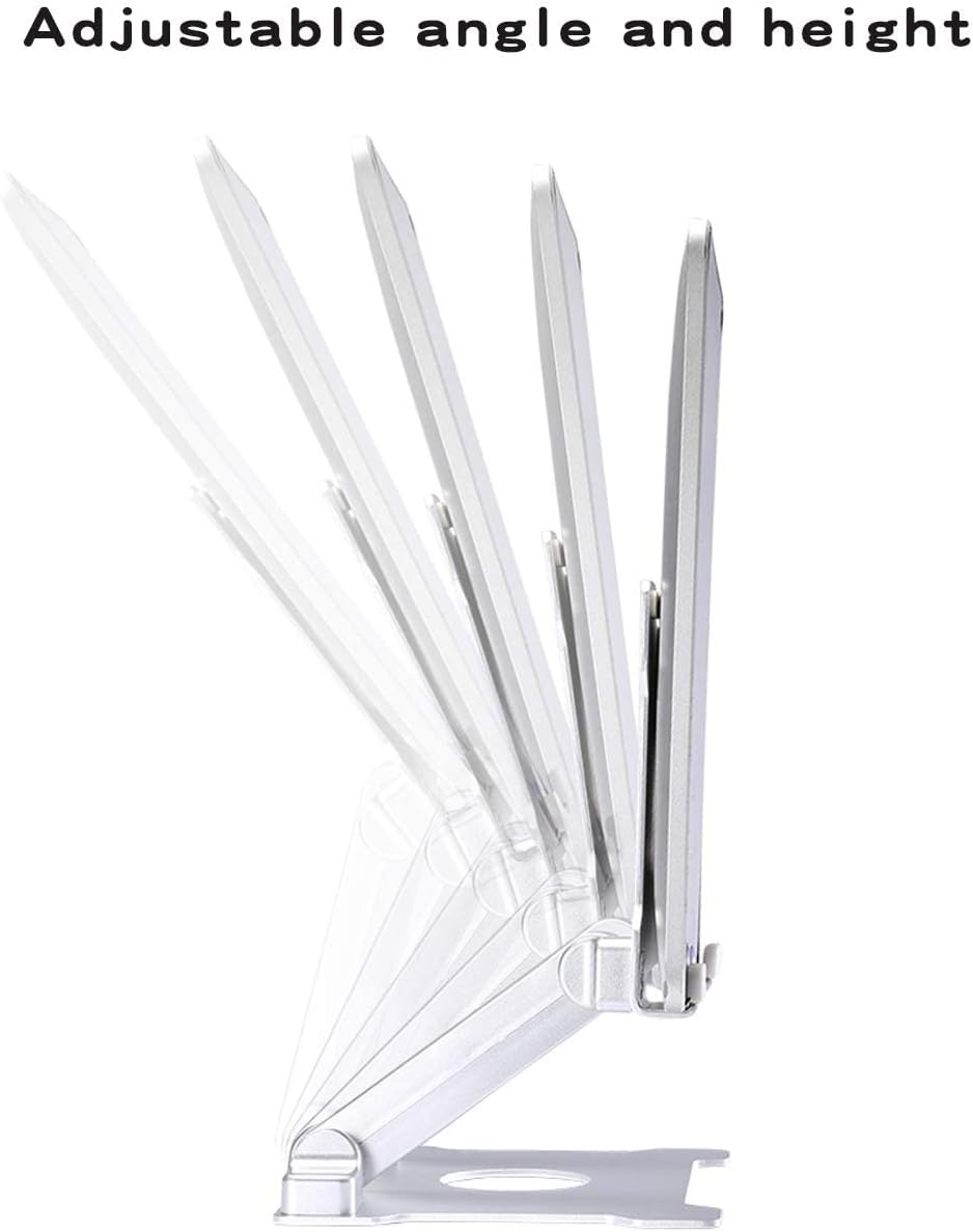 Buy 1 get 1 Foldable Tablet Stand Desk Tablet Holder for MacBook iPad Height & Angle Adjustable Aluminum 12.9 Tablets Holder Comaptible with iPad Pro Mini Air Samsung Galaxy Tabs Kindle Fire (Sliver)