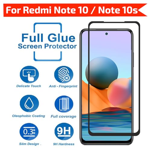 Image of POPIO Military-Grade Gorilla Tempered Glass for Xiaomi Redmi Note 10 / Redmi Note 10s | 9H Hardness, Edge-to-Edge, Bubble-Free