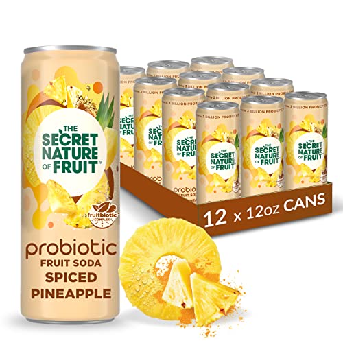 The Secret Nature Of Fruit Probiotic Fruit Soda, Supports Gut Health & Immunity, 2 Billion Probiotics, Zero Added Sugar, 15% Fruit Juice, High In Vitamin C, Spiced Pineapple - 12Oz (Pack Of 12) #TOP16