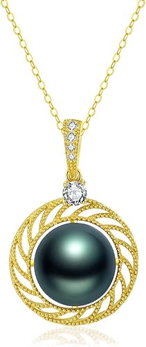 Gifts for Women Wife gifts Anniversary Tahitian Black Pearl Necklaces for Women-Jewelry Gifts for Mom Girlfriend Her - Birthday Christmas Mothers