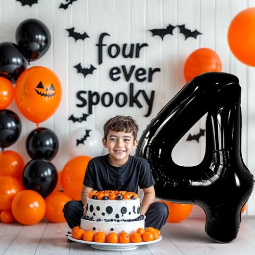 Image of KatchOn Black Number 4 Balloons 40 Inch, 4 Birthday Decorations