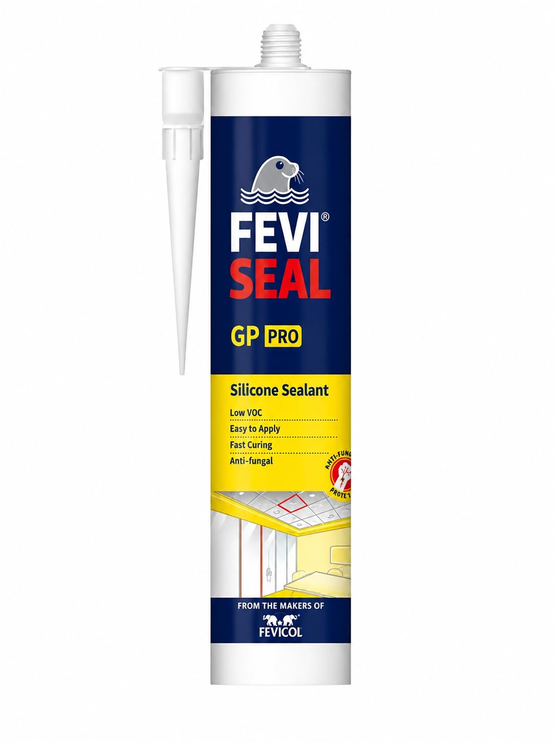 Pidilite feviseal Dr.Fixit Silicone Sealant GPS Premium Acetoxy Cure with safety gloves (Clear)-image-34