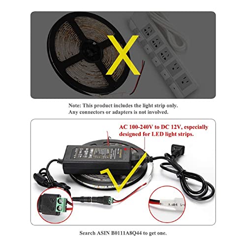 Favolcano Blue Led Strip Light Waterproof Ip65 12V Dc High Density Smd 3528 120 Leds/M 16.4 Ft/5M Flexible Tape For Room Bedroom Car Christmas Gaming Boat Home Bar Outdoor Indoor Decoration #TOP1