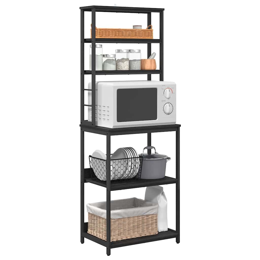 Küchenregal 60x40x168 cm, Holzwerkstoff mit Stahlrahmen, freistehendes Industrie-Design für Küche und Essbereich, vielseitige Aufbewahrung für Kochutensilien und Deko,