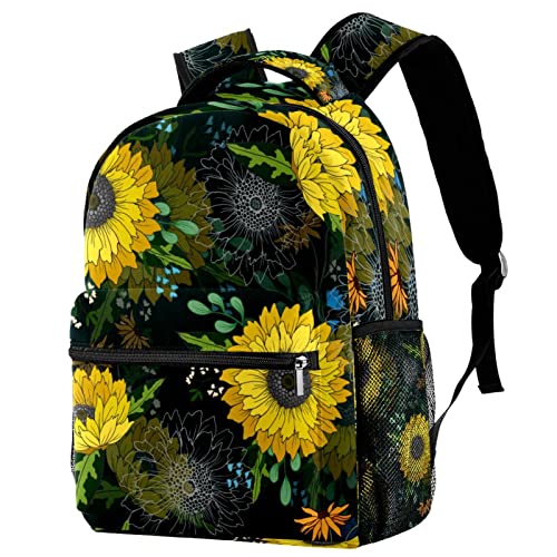 Mochila escolar universitaria de girasoles ideal para campus y escapadas de fin de semana