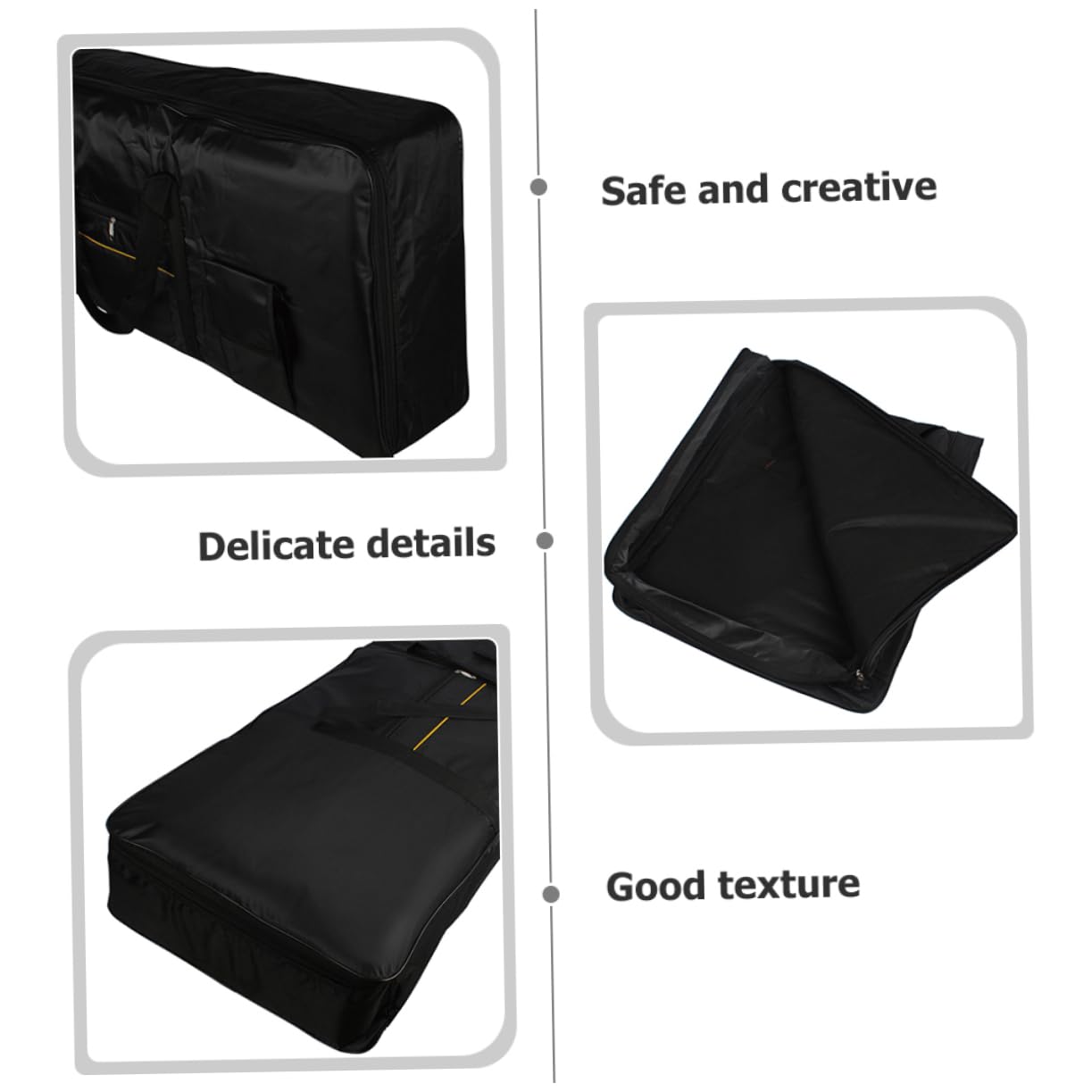 Borsa per Tastiera Elettronica 61 Tasti Oxford Nera | Design Ergonomico, Finitura Nera, Custodia Compatta per Accessori e Trasporto Quotidiano