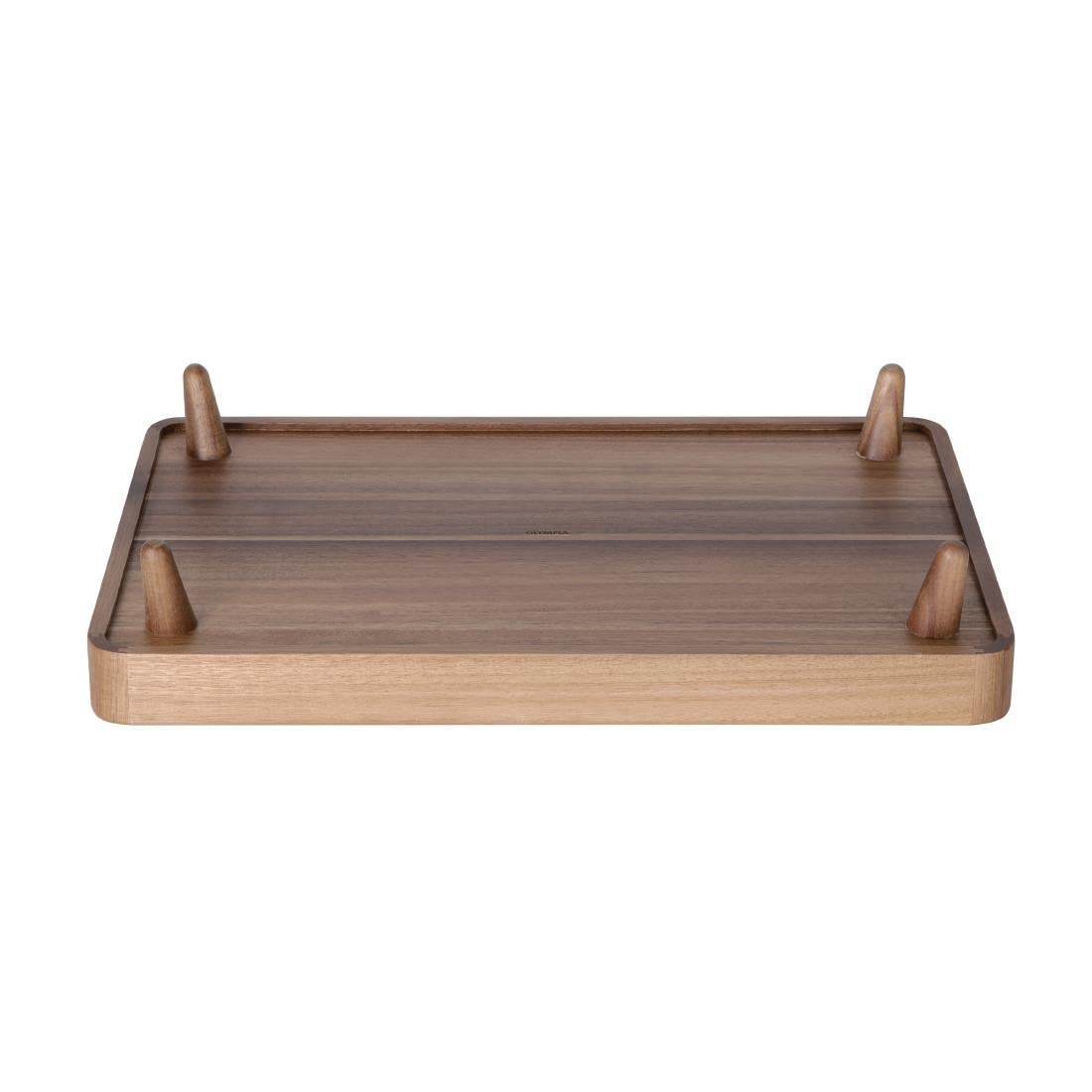 Olympia Vassoio in acacia 1/1 GN – resistente, robusto, facile da pulire, elegante per hotel, ristorante, caffetteria, buffet, gastronomia, torte, pasticceria