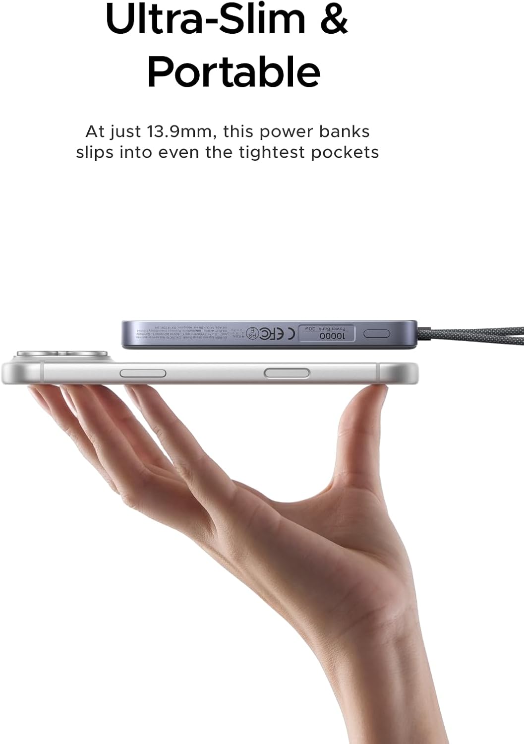UGREEN MagFlow Air Qi2 15W Ultradelgado Batería Externa 10000mAh USB C 30W | Compatible con MagSafe para iPhone 17 Pro Max Air 16 15 14 13 12 Power Bank Carga Magnética (Gris) 5