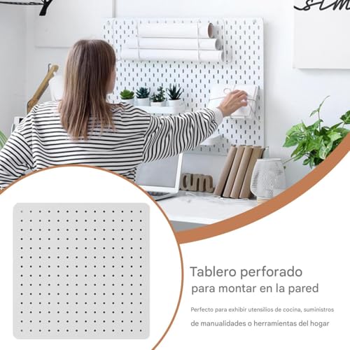 Paneles de almacenamiento y organización vertical con panel de clavijas multiusos 3