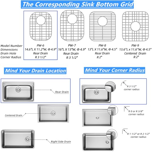 Grilles de protection évier cuisine inox 304 pour stopper les rayures et l'eau stagnante