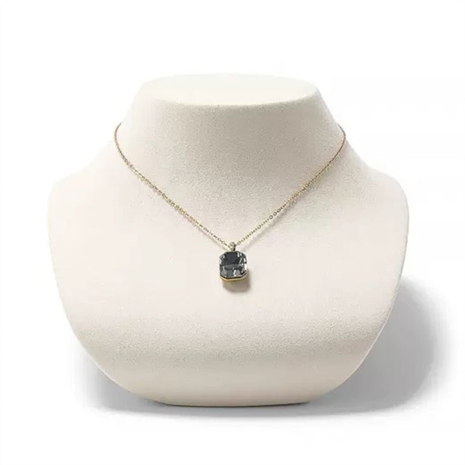 J9V4G6S3B5 Jewellery Storage Beige Velvet Lay Down Necklace Bust Display Jewelry Chain Holder Stand for Store