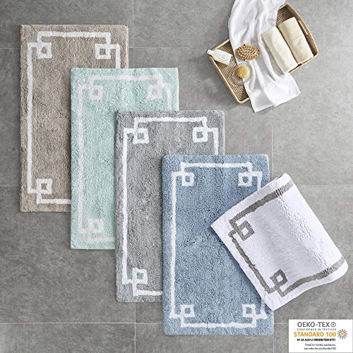 Madison Park Evan 100% Cotton Bathroom Rug Non Slip Backing-Luxrurious Tufted Plush Bath Mat Absorbent, Quick Dry, Spa Design Shower Room Décor, 20X30, Taupe #TOP4