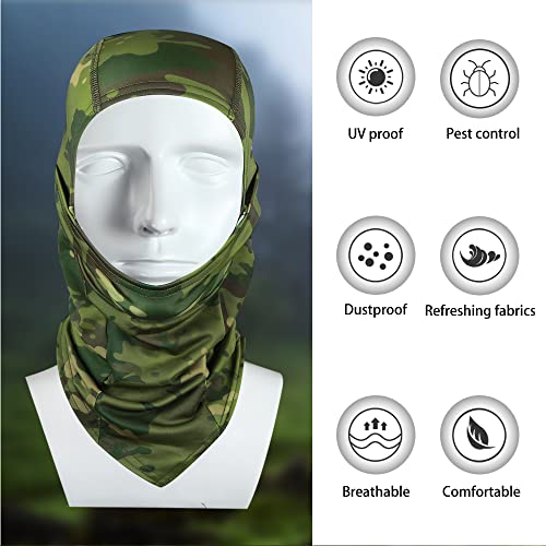 Camo Balaclava Face Shiesty Ski Mask,Uv Protection Ice Silk Neck Gaiter Sun Hood For Men Women Motorcycle Cycling #TOP1