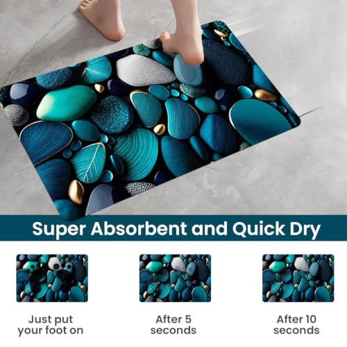 Image of MAXOSHINE PVC Bathroom Mats Anti Slip | Water Absorbent Bath Floor Mat | Quick Dry Anti Skid Bathroom Mats for Home | Door Mat for Wet Area 40x60 CM (Seashell Green)