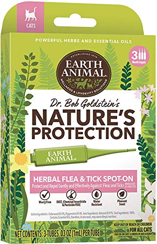 Earth Animal Natures Protection Flea & Tick Herbal Spot-On for Cats 3 Months