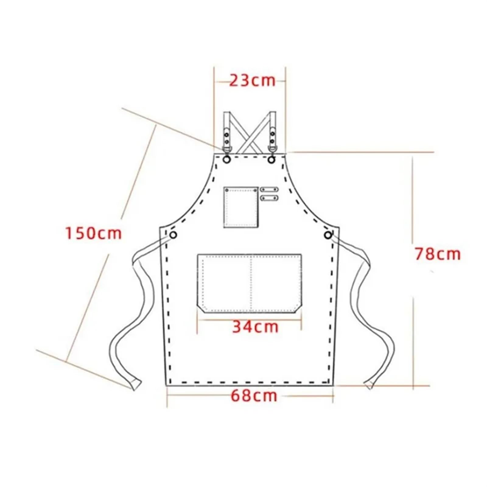 Grembiule for attrezzi in tela con tasche