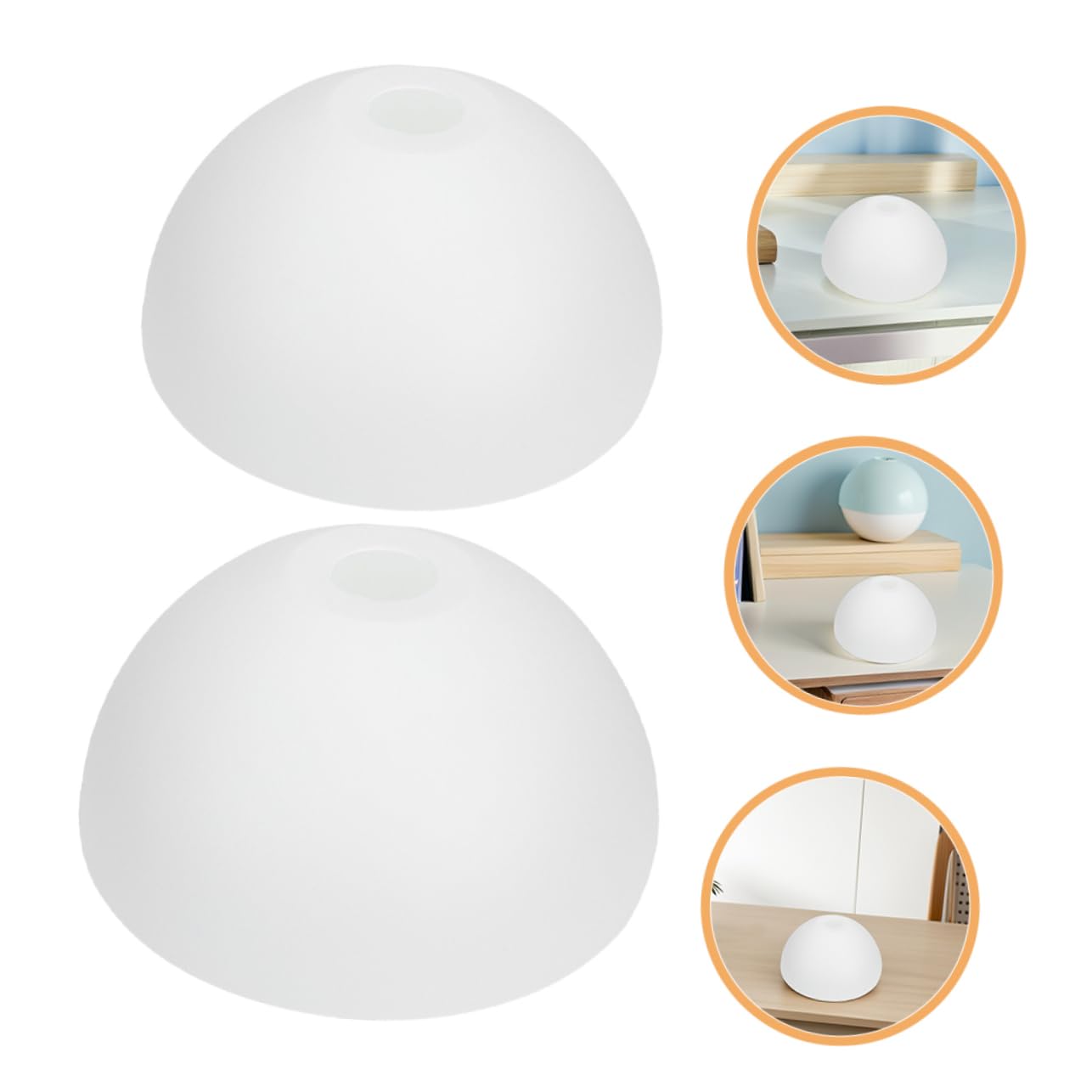 SHINEOFI Pantalla de Lámpara Hongo de Plástico Blanco 2 Piezas | Uso Versátil, Gran Transmisión de Luz, Limpieza Sencilla, Instalación DIY para Hogar y Decoración