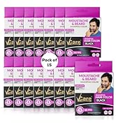 VCare Black Moustache and Beard Shampoo Hair Color for Men | Only 5 Minute Hair Coloring Kit | Lo...