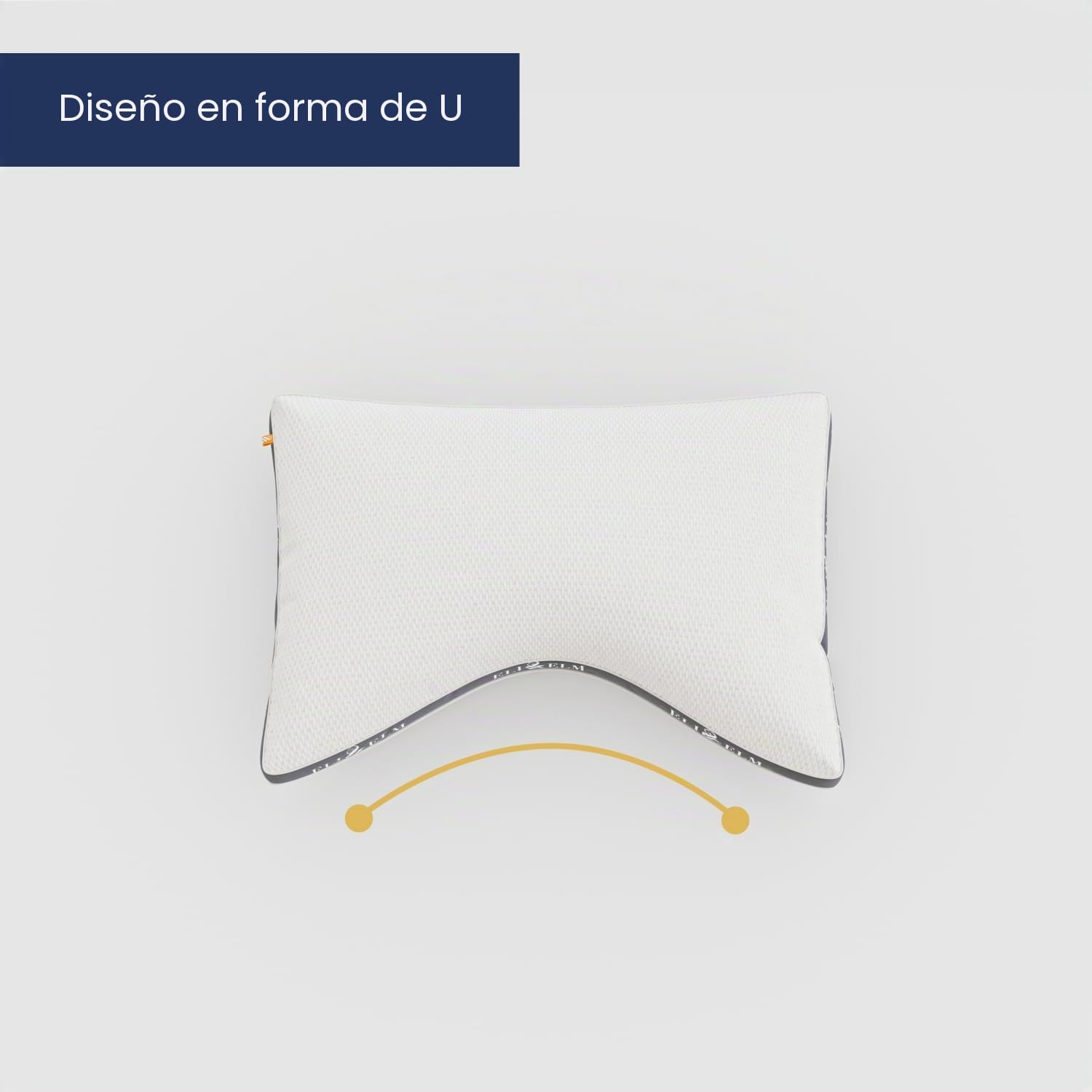 Eli & Elm Almohada para Dormir de Lado con Relleno Ajustable para Obtener la Almohada Curva de Contorno sueño de Alivio del Dolor de Cuello, Relleno extraíble de látex y poliéster