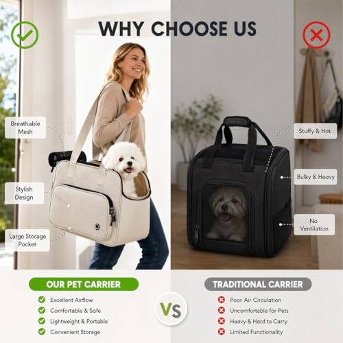 Bolsa de transporte CEWROM ligera para llevar a tu mascota sin esfuerzo 5