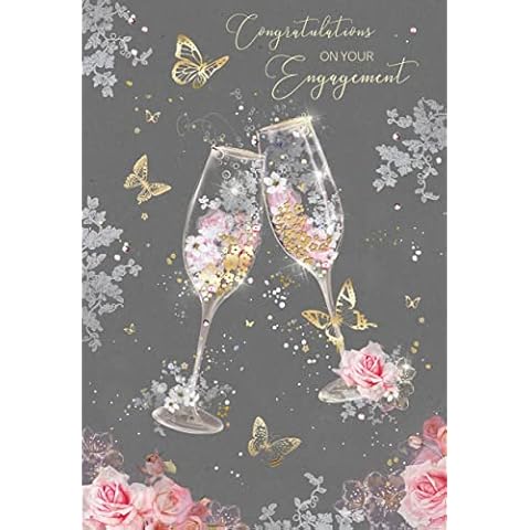 Cherry Orchard Engagement Card with Gold Foil Cover
