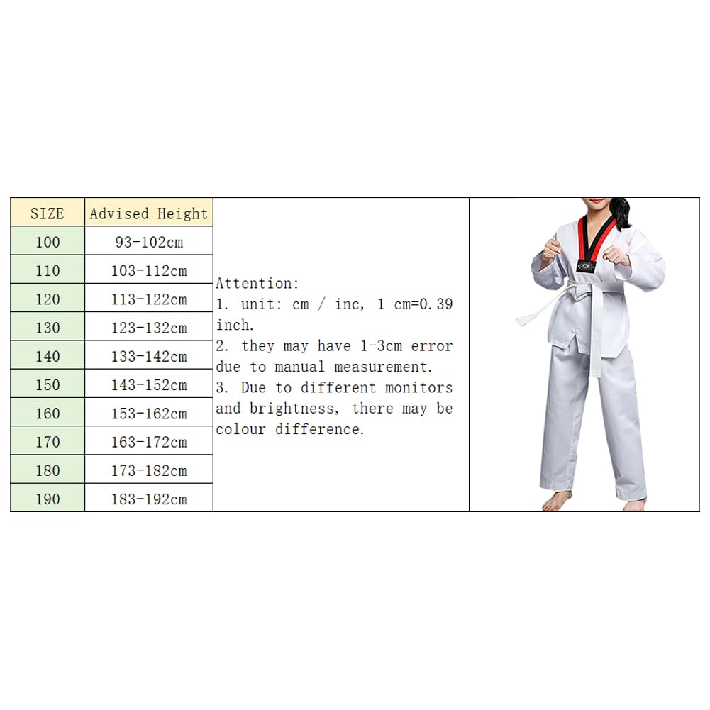 Adultos Traje de Taekwondo Niños Cuello en V Uniforme Artes Marciales Estudiante Aikido Judo Sets Kung Fu Ropa de Entrenamiento Manga Larga Algodón Traje de Karate