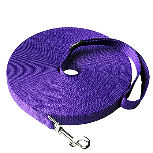 Siumouhoi Dog/Puppy Obedience Recall Training Agility Lead- 15Ft 20Ft 30Ft 40Ft 50Ft Long Leash -For Training Leash, Play, Safety, Camping,Or Backyard (50Feet, Purple) #TOP16